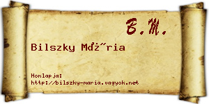 Bilszky Mária névjegykártya